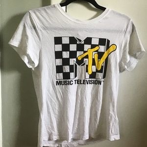 black and white checkered mtv Tee